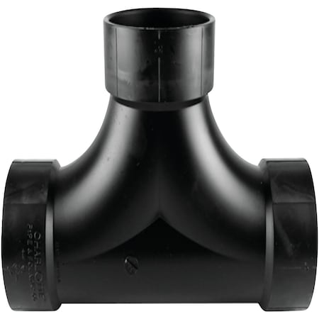 Charlotte Pipe And Foundry 4 In. Hub x Hub x Hub Two-Way ABS Cleanout Tee ABS 00448  0800HA